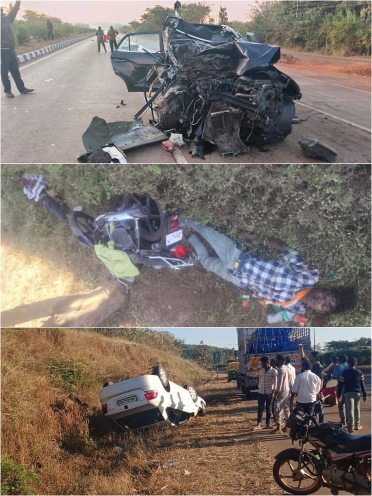 ಕಿತ್ತೂರು ಹೊರವಲಯದಲ್ಲಿ ಎರಡು ಪ್ರತ್ಯೇಕ ರಸ್ತೆ ಅಪಘಾತಗಳು: ಮೂವರು ದಾರುಣ ಸಾವು